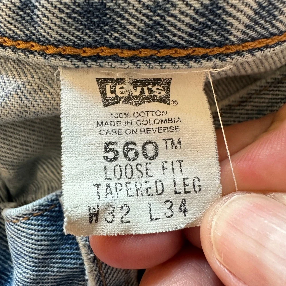 VTG Levis 560 Jeans Mens 32x34 Blue Loose Fit Tapered Leg Retro Y2K